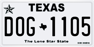 TX license plate DOG1105