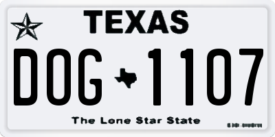 TX license plate DOG1107