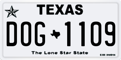TX license plate DOG1109
