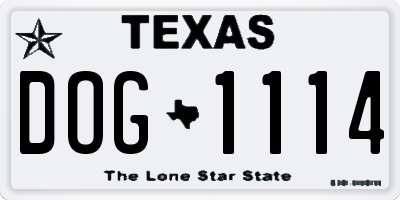 TX license plate DOG1114