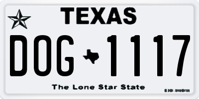 TX license plate DOG1117