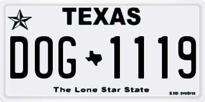 TX license plate DOG1119