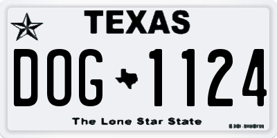 TX license plate DOG1124