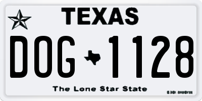 TX license plate DOG1128
