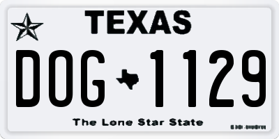 TX license plate DOG1129