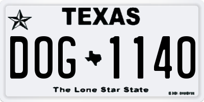 TX license plate DOG1140