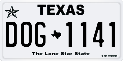 TX license plate DOG1141