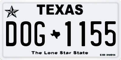 TX license plate DOG1155