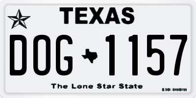 TX license plate DOG1157