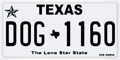 TX license plate DOG1160