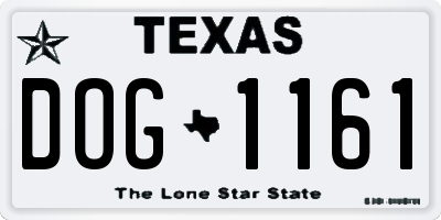 TX license plate DOG1161