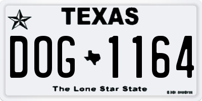 TX license plate DOG1164