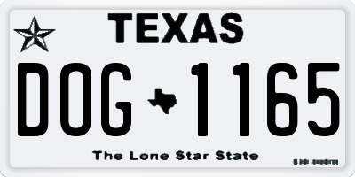 TX license plate DOG1165