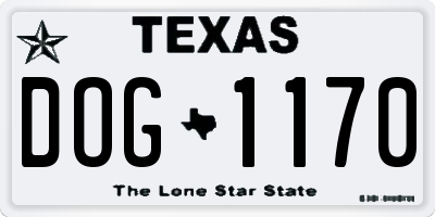 TX license plate DOG1170