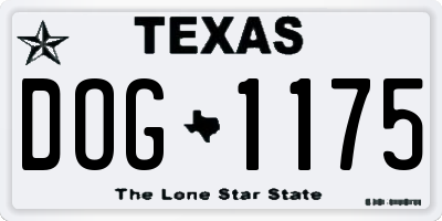 TX license plate DOG1175