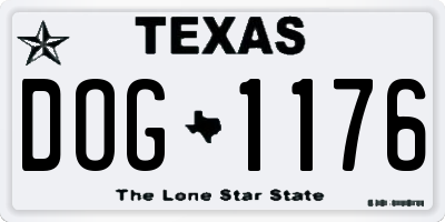 TX license plate DOG1176