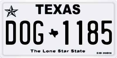TX license plate DOG1185