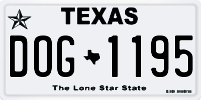 TX license plate DOG1195