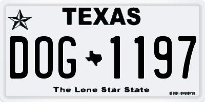 TX license plate DOG1197
