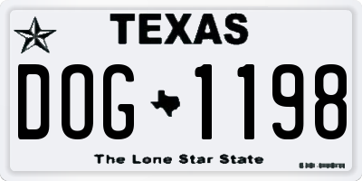 TX license plate DOG1198