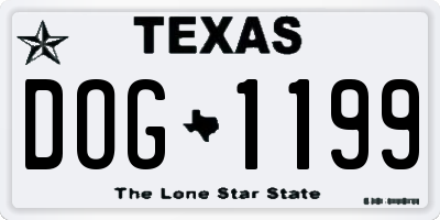 TX license plate DOG1199