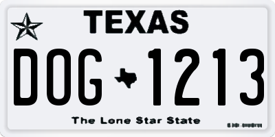 TX license plate DOG1213