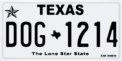 TX license plate DOG1214