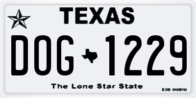 TX license plate DOG1229