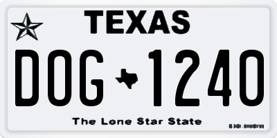TX license plate DOG1240