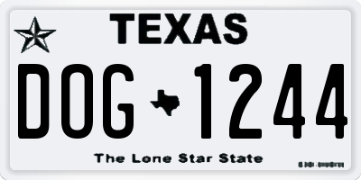 TX license plate DOG1244