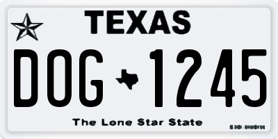 TX license plate DOG1245
