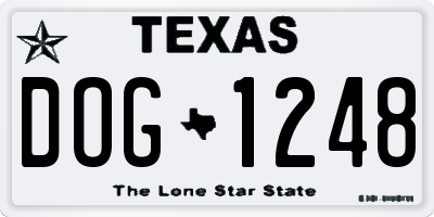 TX license plate DOG1248