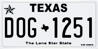 TX license plate DOG1251