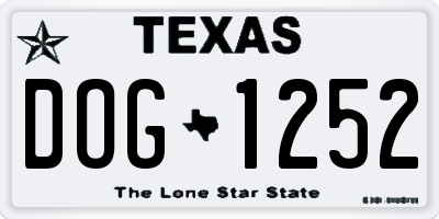 TX license plate DOG1252