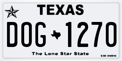 TX license plate DOG1270