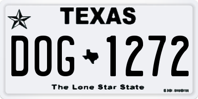 TX license plate DOG1272