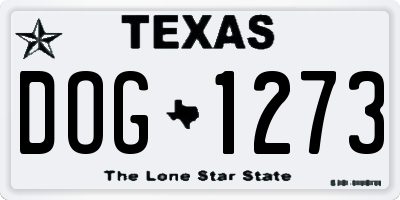TX license plate DOG1273