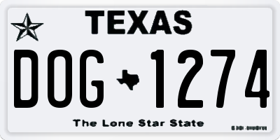 TX license plate DOG1274