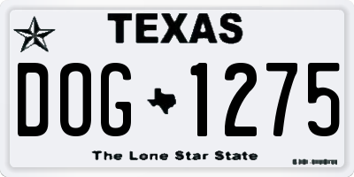 TX license plate DOG1275