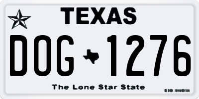 TX license plate DOG1276