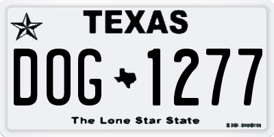TX license plate DOG1277