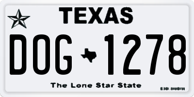 TX license plate DOG1278