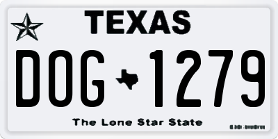 TX license plate DOG1279