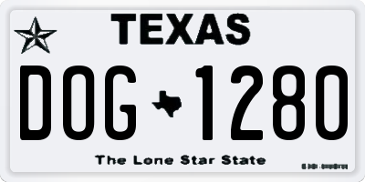 TX license plate DOG1280