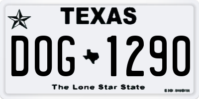 TX license plate DOG1290