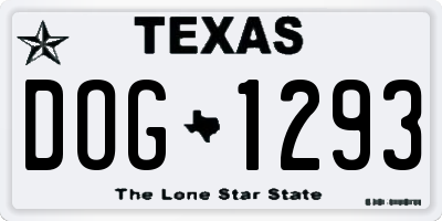 TX license plate DOG1293