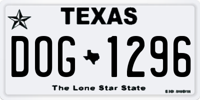 TX license plate DOG1296