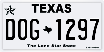 TX license plate DOG1297