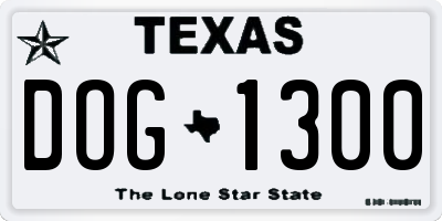 TX license plate DOG1300