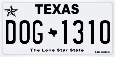 TX license plate DOG1310
